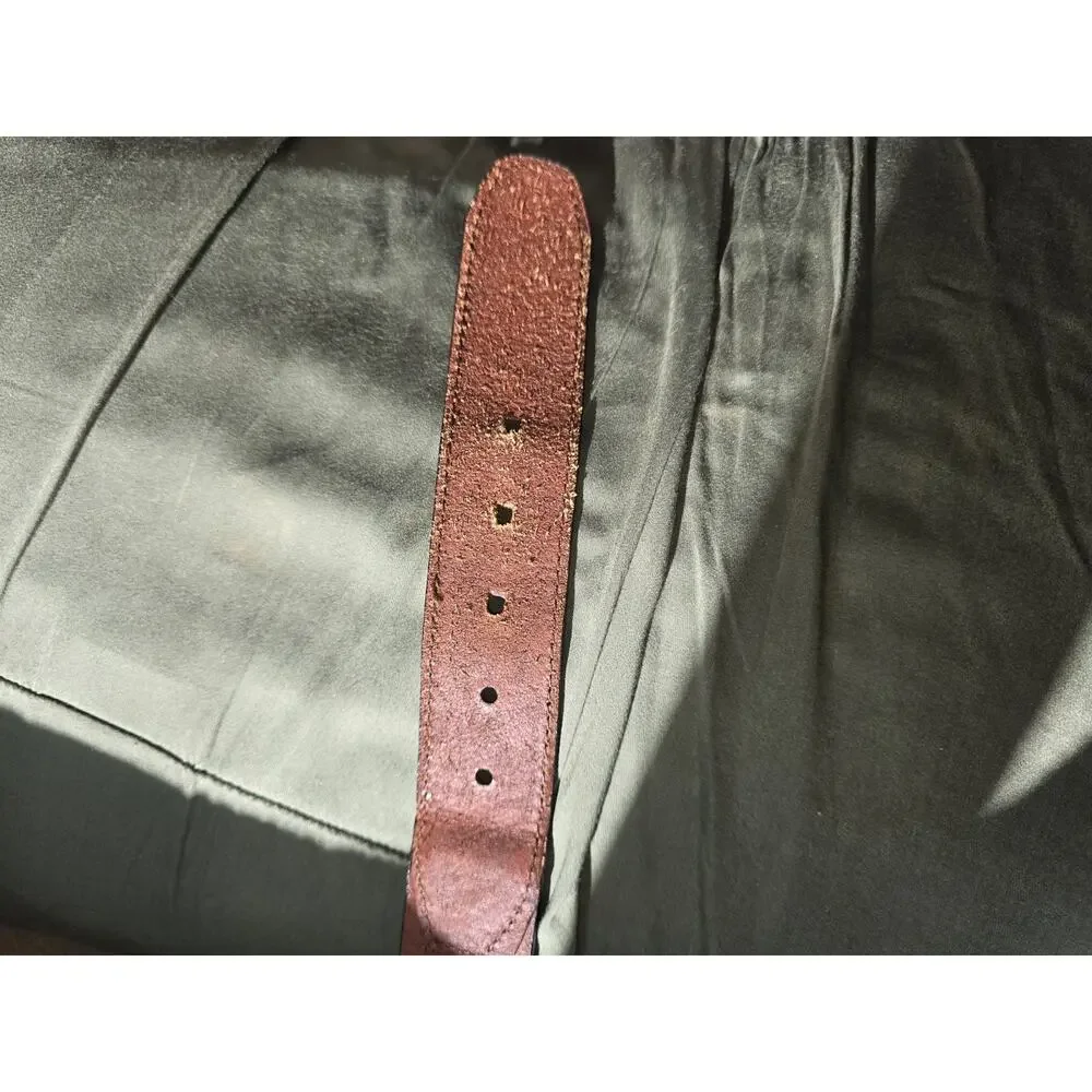 Columbia Mens Leather vintage Belt Size 36 brown with Guatemala inlay southwest